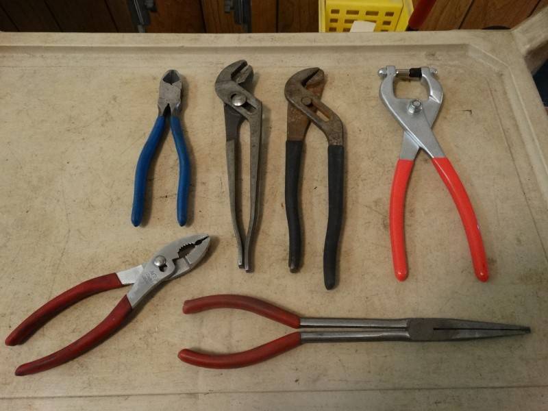 lot 2128 image: Pliers, Dikes, Punch, Long Needlenose