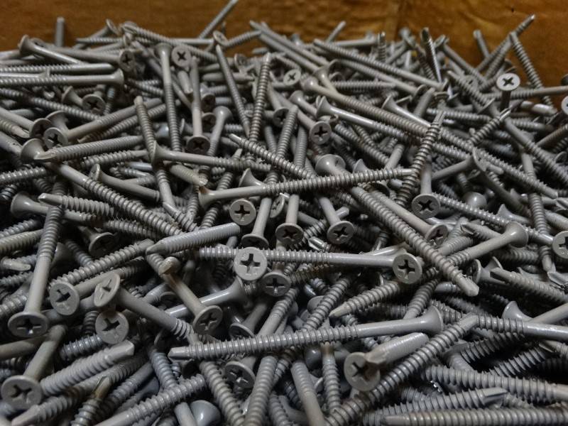 lot 2154 image: 2 12 Coated Self-Tap Screws - 2 Big Boxes, Each About Half Full
