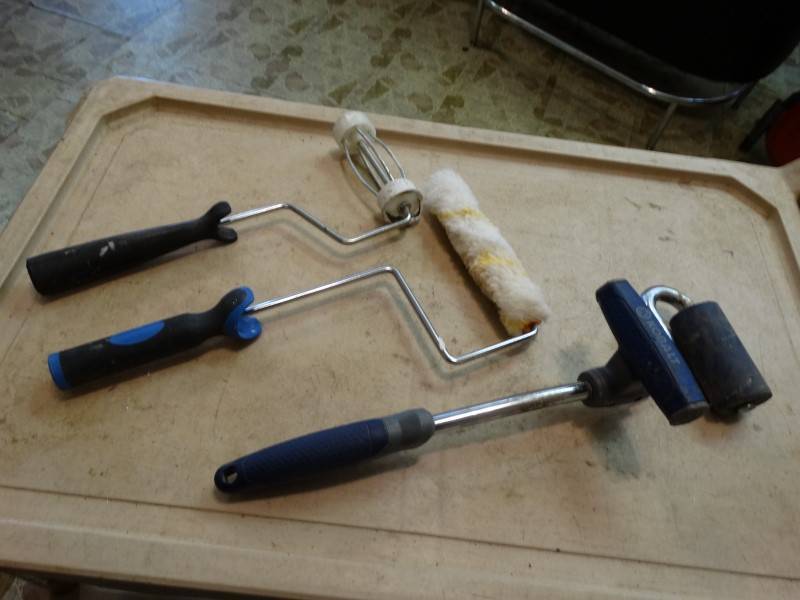 lot 2254 image: 2 Paint Rollers, & Kobalt Seaming Roller With A Pressure Handle
