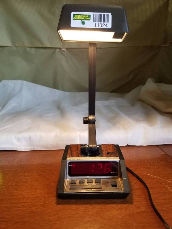 lot 11024 image: Desk Lamp with ClockAlarm Clock
