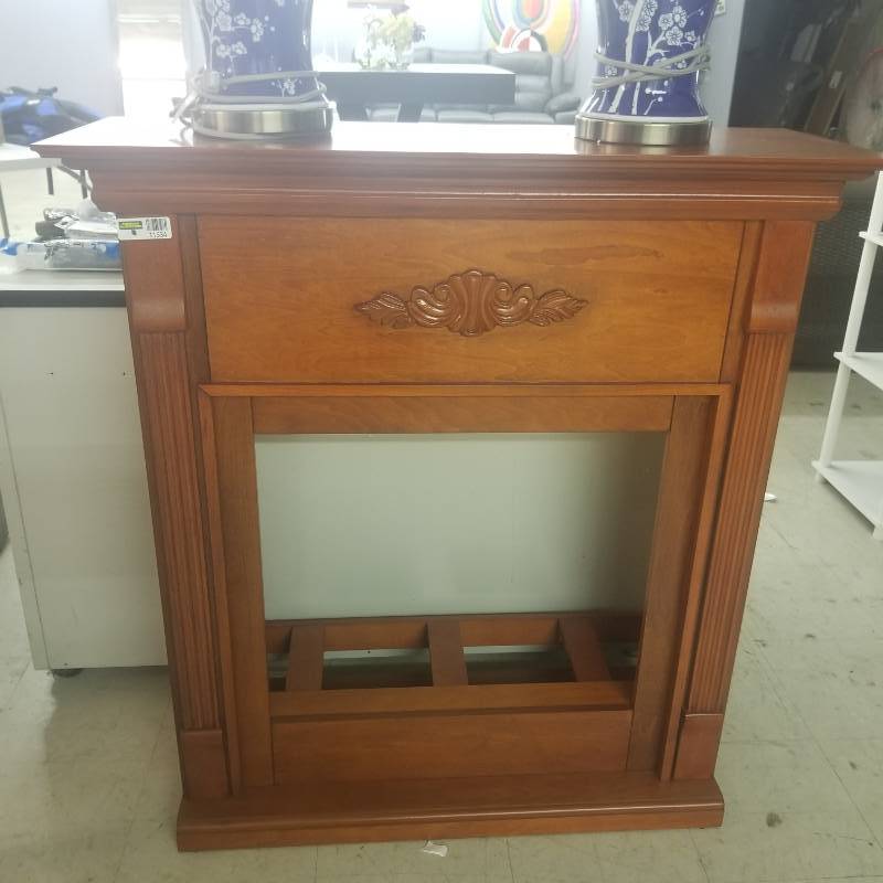 lot 11534 image: Electric Fireplace Insert Mantel Wood Veneer