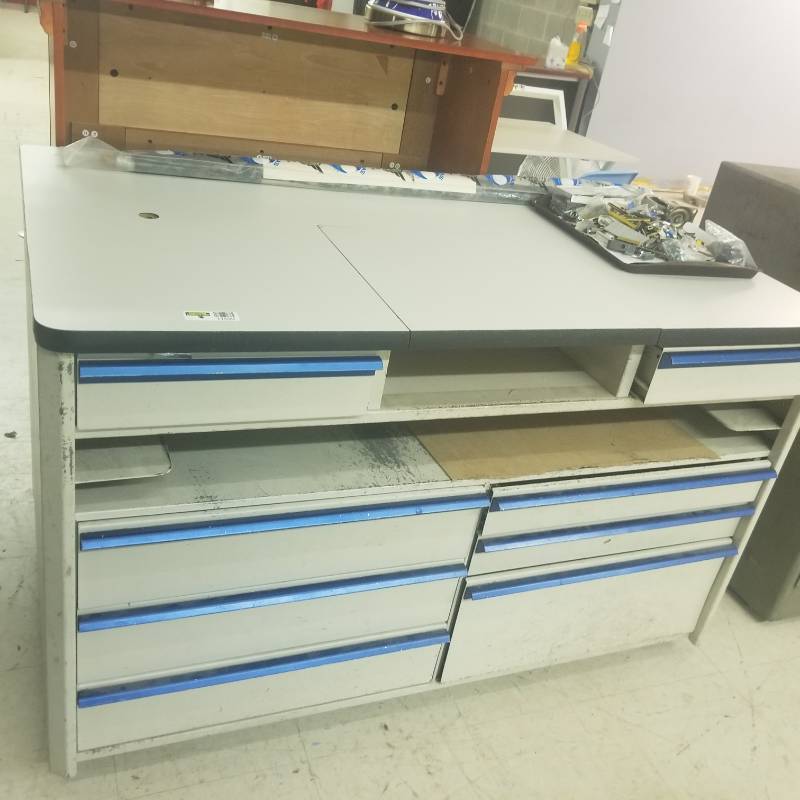 lot 11539 image: Vintage Industrial Flat File Architect Blueprint Art Map Metal Cabinet