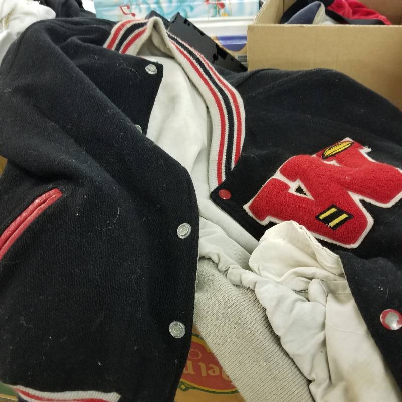lot 12060 image: Vintage Lettermens Jacket W, Suspenders, Mens Sweaters
