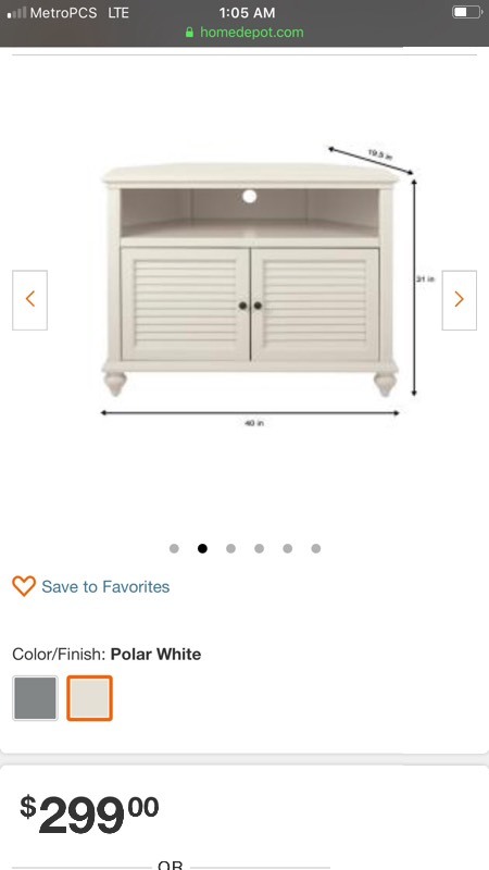 lot 12011 image: Corner TV Stand