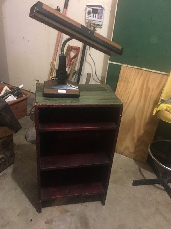 lot 11516 image: Desk Light And Shelf