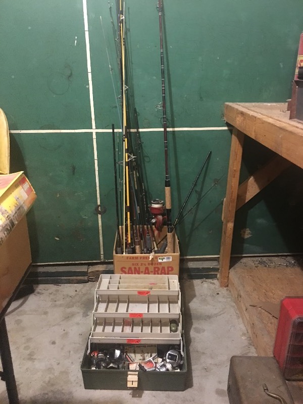 lot 11514 image: Fishing Poles And Tackle Box