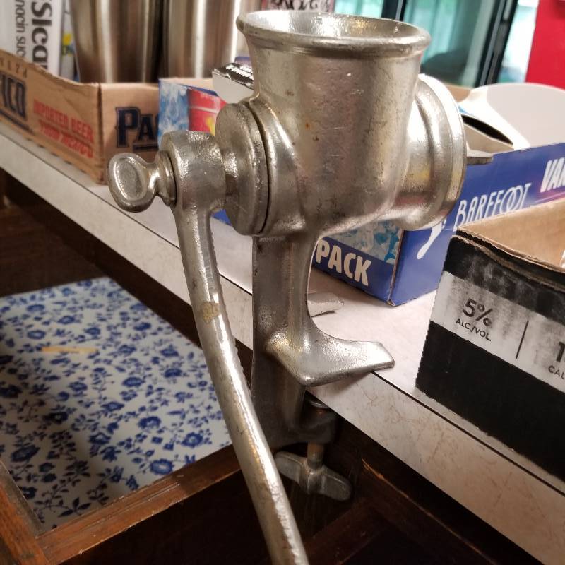lot 11565 image: Vintage Aluminum Meat Grinder