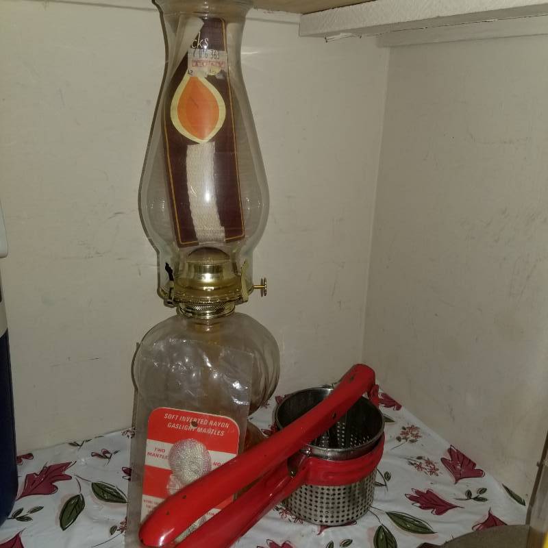 lot 11581 image: Oil Lamp, Vintage Strainer