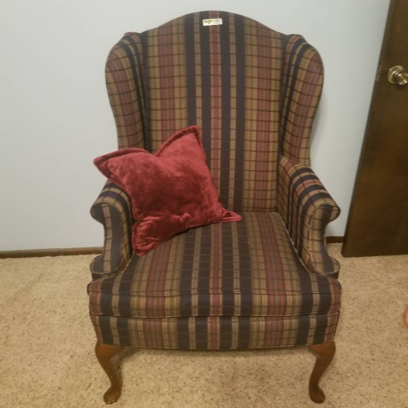 lot 11645 image: Living Room Queen Anne Wing Chair