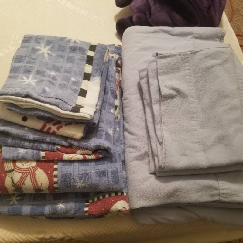 lot 11649 image: Two Full Size Flannel Sheet Set, a Storage Drawer