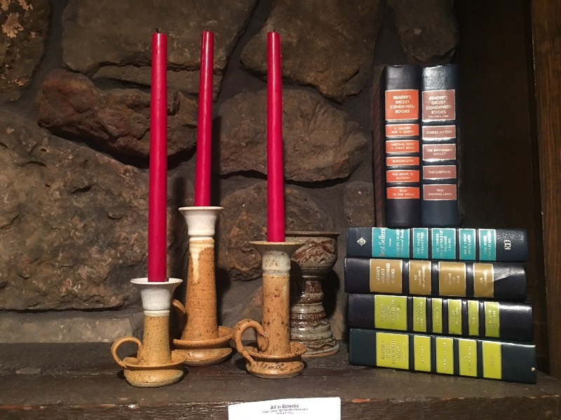 lot 11624 image: Readers Digest Hardback Books, EarthenwareStoneware candle holders