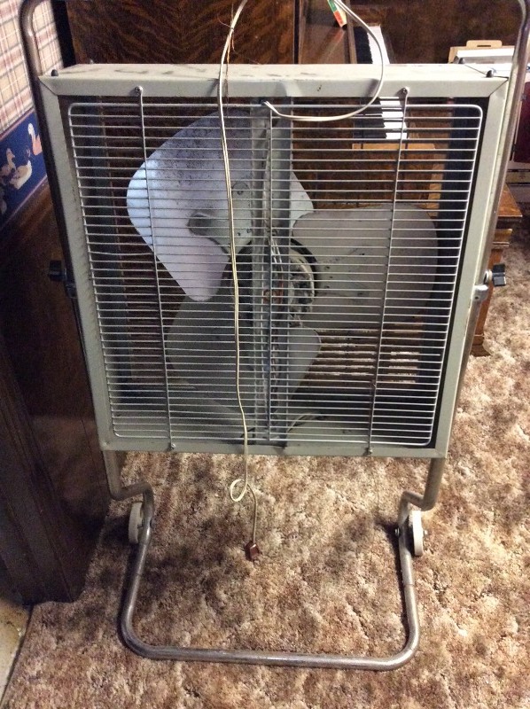 lot 12136 image: Vintage Fan On Wheels