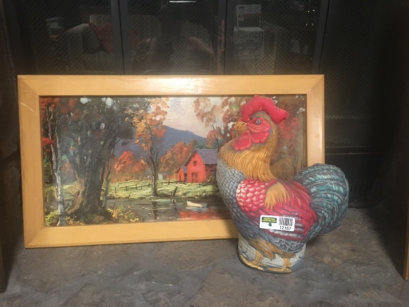 lot 12167 image: Shumaker, LITHO IN USA, Rooster Door Stop
