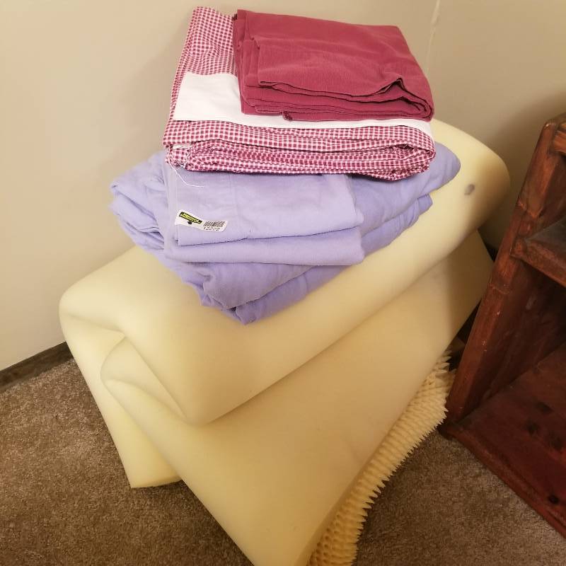 lot 12222 image: 2 Set of King Size Bedding, Egg Crate Mattress Topper