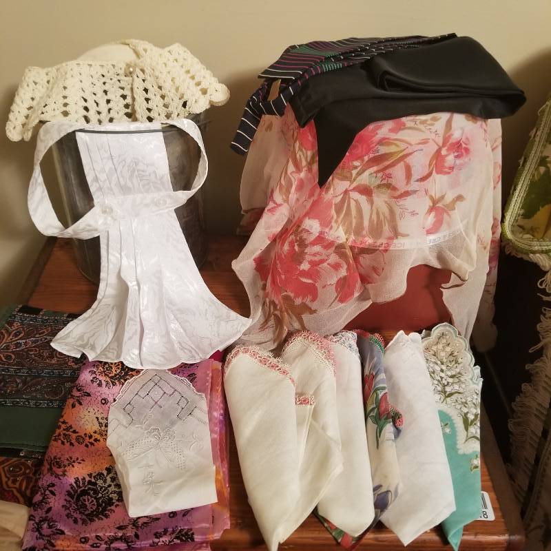 lot 12224 image: Button Collars, Handkerchiefs and Scarves