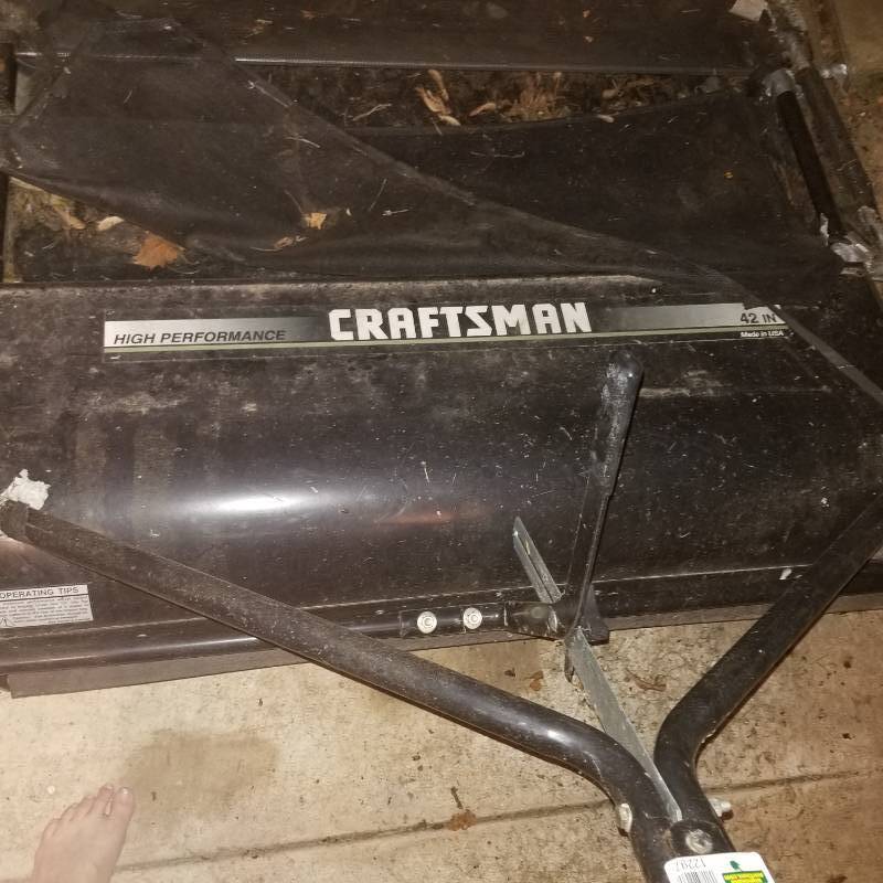 lot 12297 image: Craftsman 42 Lawn Sweeper, Leaf Catcher