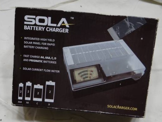 lot 4122 image: Solar Battery Charger - For AAA, AA, C, and D.