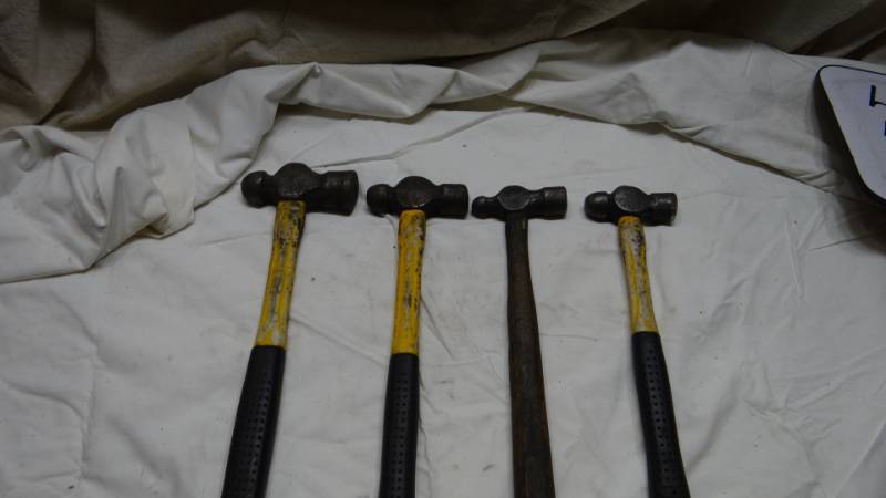 lot 4129 image: Ball Peen Hammers - 4 for One Bid