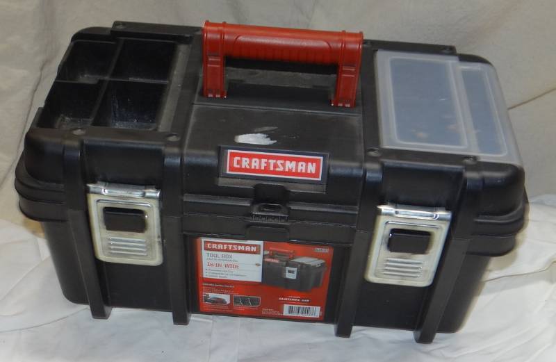 lot 4076 image: Craftsman Toolbox with Top Trays - Still has the stickers on it