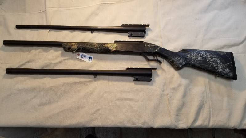 lot 9173 image: Mossberg SS1-One - 3 Barrels  12 ga up to 3 12 in Smooth or Rifled Slug, and a .30-06  Birds, deer, (or whatever else) this gun has you covered