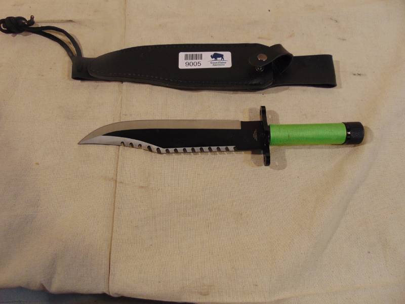 lot 9005 image: Survival  Knife - Black Legion Apocalypse Undead (With Leather Sheaf)