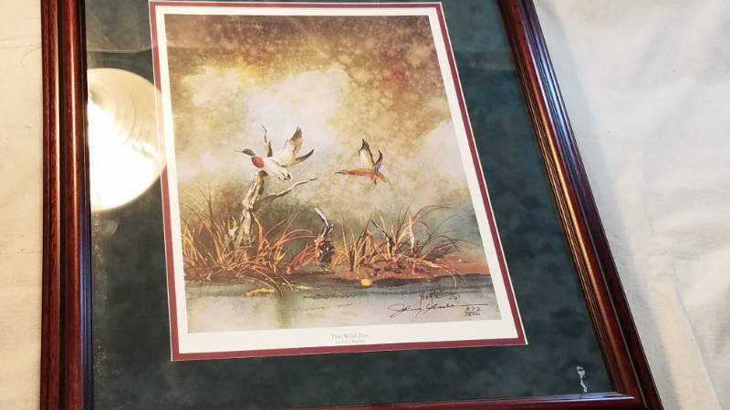 lot 9123 image: The Wild Pair - Artist Signed and Numbered BEAUTIFULLY Matted and Framed (There are two in the set, watch this AND lot 9124)