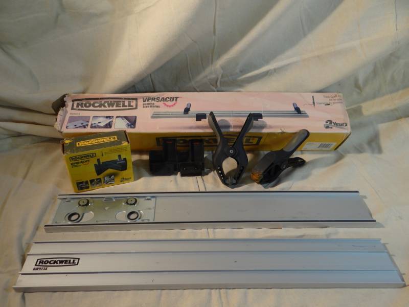 lot 9222 image: Rockwell Versacut Saw Guide Set - Quit trying to freehand those cuts  - Get this one and lot 9227 and youve got it made