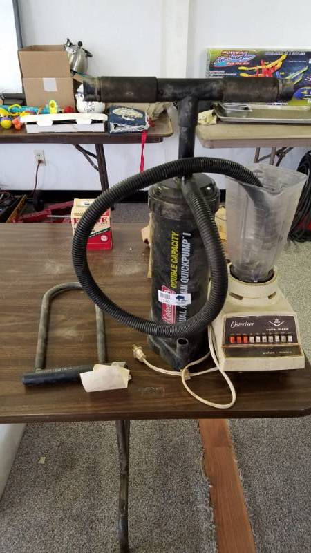 lot 1240 image: Kryptonite Bike Lock with Key, Coleman Air Pump and Oster Blender