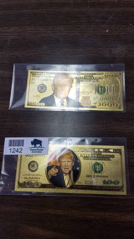 lot 1242 image: Donald Trump Money - Says 24 Karat Gold