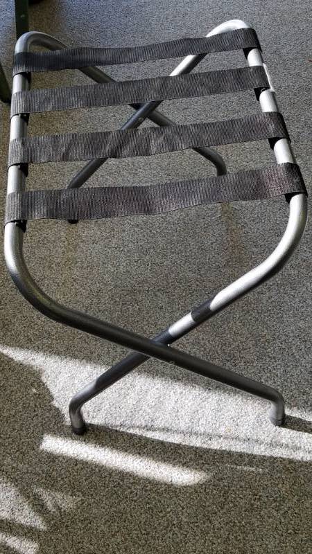 lot 1249 image: Folding Luggage Valet (Good for food trays, and about anything else too)