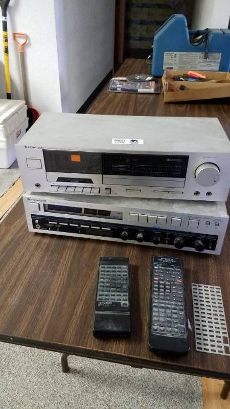 lot 1279 image: Kenwood Receiver Amp (KVR-510) and Tape Deck (KX-40) with BOTH Remotes