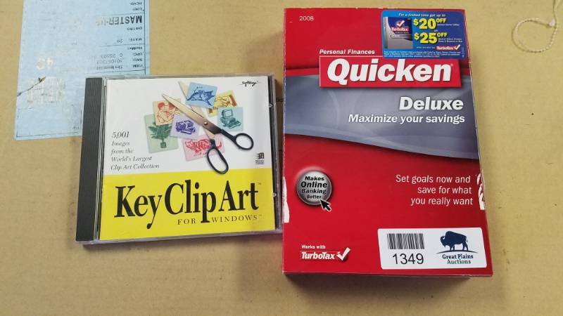 lot 1349 image: Quicken Deluxe and Clip Art