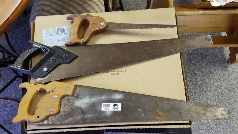 lot 1351 image: Keyhole Saw and Two Wood Saws - One Offset