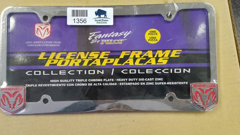 lot 1356 image: DODGE License Plate Frame